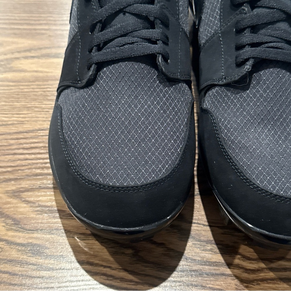 Size 14 Air Jordan 1 Retro MCS Suede Baseball Cleats Triple Black AV5354-002 - Picture 9 of 13